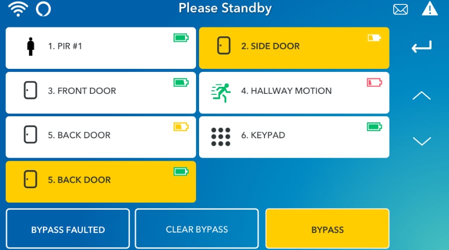 Wichita security system command screen.